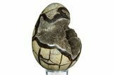 Septarian Dragon Egg Geode - Sparkly Black Crystals #308837-1